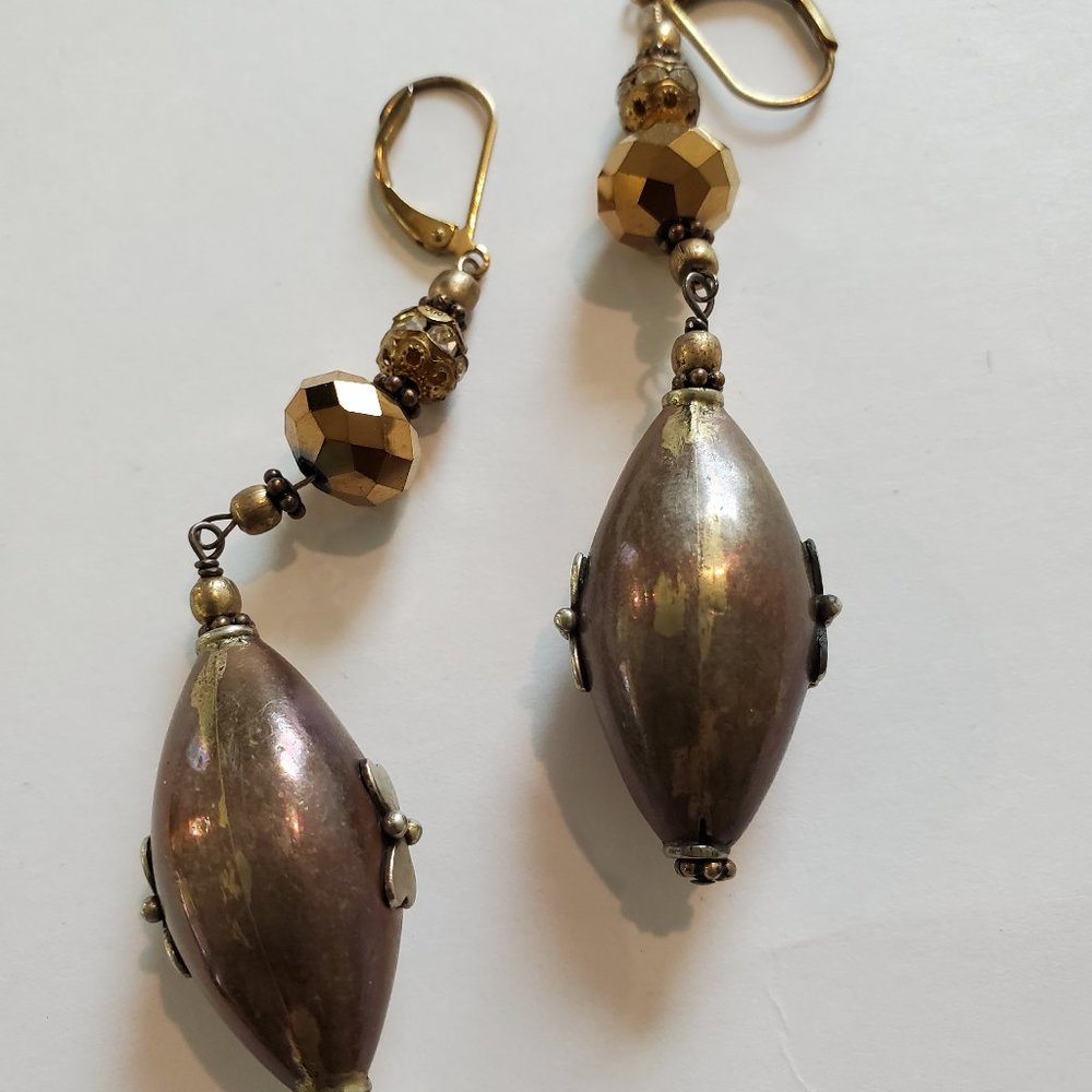 Handmade copper and bronze earrings